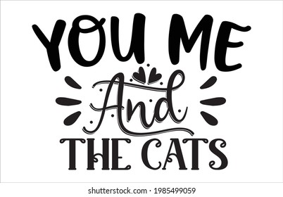 New cat SVG T-shirt and mug Design template