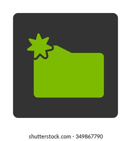 New Catalog vector icon. Style is flat rounded square button, eco green and gray colors, white background.