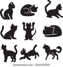 The new Cats silhouette, cat vector