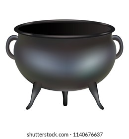 New cauldron mockup. Realistic illustration of new cauldron vector mockup for web design isolated on white background