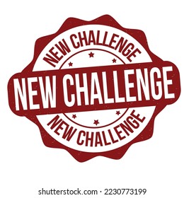 New challenge grunge rubber stamp on white background, vector illustration