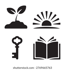 New chapter concept showing a young plant growing from the ground