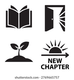 New chapter sunrise icon expressing hope and fresh beginnings