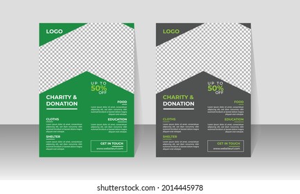 New Charity And Donation Brochure Design, Corporate Business Flyer Design, Travel Brochure Design, Real State A4 Template, Vector Illustration