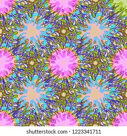 New charming magical abstract background multicolor geometric seamless pattern.