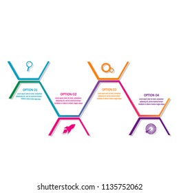 New chart data element infographic design vector with color hexagon concept illustration design