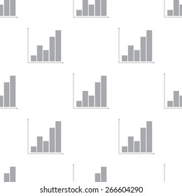 New Chart white and black seamless pattern for web design. Vector symbol