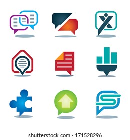 New chat conversation message logo icon set of youth social network