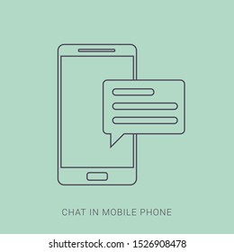 Nueva notificación de mensajes de chat sobre diseño plano de teléfono