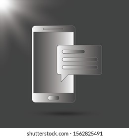 New Chat messages notification on phone flat design