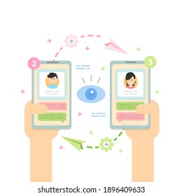 New Chat messages notification, social network, news, speech bubbles
