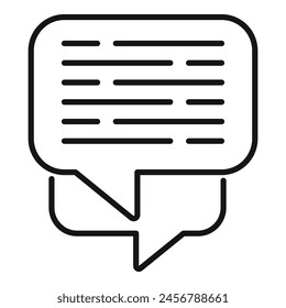 New chat support icon outline vector. Assistance help. Social tech voice