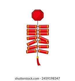 new chinese firecracker cartoon. lunar lantern, element china, money asian new chinese firecracker sign. isolated symbol vector illustration