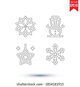 Neue Weihnachts-flache Ikone Vektor-Bundle-Sammlung. Eps10 Vektorgrafik.