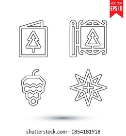 New Christmas flat icon vector bundle set collection. Eps 10 vector illustration.