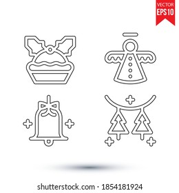 New Christmas flat icon vector bundle set collection. Eps 10 vector illustration.