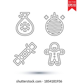 New Christmas flat icon vector set bundle collection. Eps 10 vector illustration.