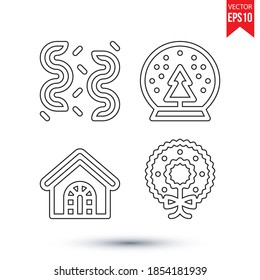 New Christmas flat icon vector bundle set collection. Eps 10 vector illustration.
