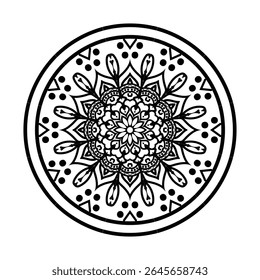 new circle mandala digin and white background