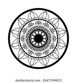 new circle mandala digin and white background