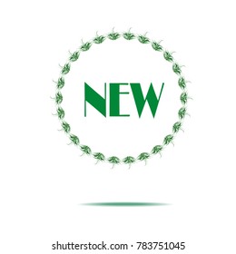 New circle style sticker label icon logo isolated on white background