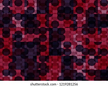New circles geometric background. Trendy pink, violet, purple spherical pattern. Completely new abstract circles texture. Pop-art mosaic ornament.