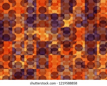 New circles geometric background. Trendy magenta, orange colors spherical pattern. Completely new abstract circles texture. Pop-art mosaic ornament.