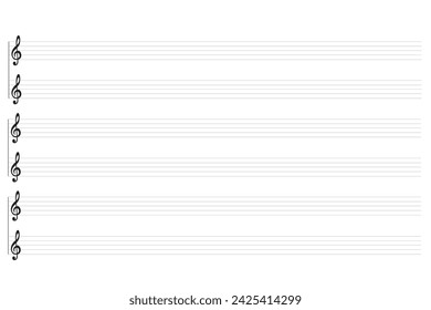 New clean abstract single print pad element for musicnotes stave notation. Black ink drawn graphic with space for text