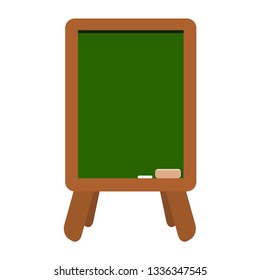 new clean blank blackboard wooden frame isolated on white background