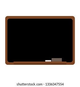 new clean blank blackboard wooden frame isolated on white background