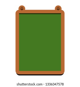 new clean blank blackboard wooden frame isolated on white background