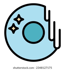 New clean dish icon outline vector. Detergent liquid. Kitchen bottle color flat