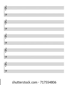 New clean stave print pad bar element for musicnotes notation. Dark ink drawn backdrop in retro graphic style with space for text