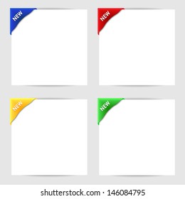 New clip corner on white paper