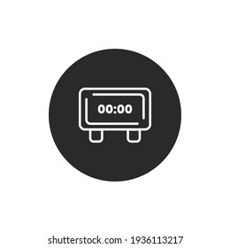 New clock day alarm line art icon, clean vector pictogram simple symbol