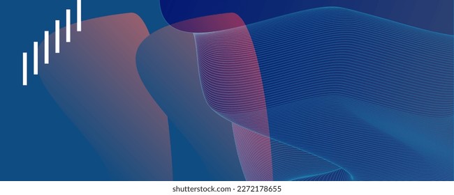 New coating Abstract background on Classic Blue color futuristic elements banner geometric blue gradient