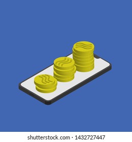 New coin illustrations Put on the phone.
