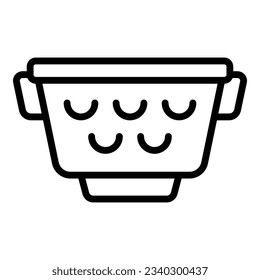 New colander icon outline vector. Cooking sieve. Strainer pasta