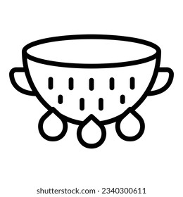 New colander tool icon outline vector. Cooking strainer. Drain sieve