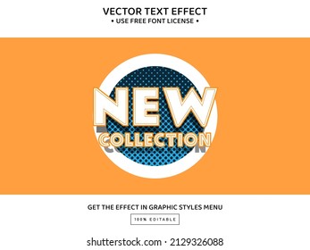 New collection 3D editable text effect template