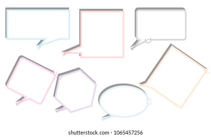 new collection of abstract drawn bubble speech quote box talk frame banner label element illustration vector