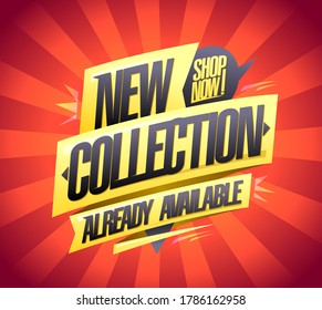 New collection already available, shop now - vector advertising banner design