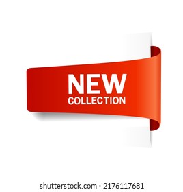 New collection banner. New fashion arrival sign, label. Flat style vector illustration.