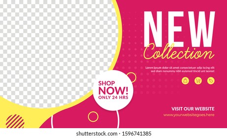 New collection banner template. Promotion sale banner for website, flyer and poster