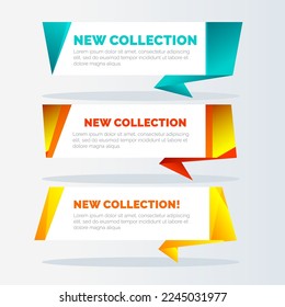 new collection bright color flat simple geometric banner in vector format