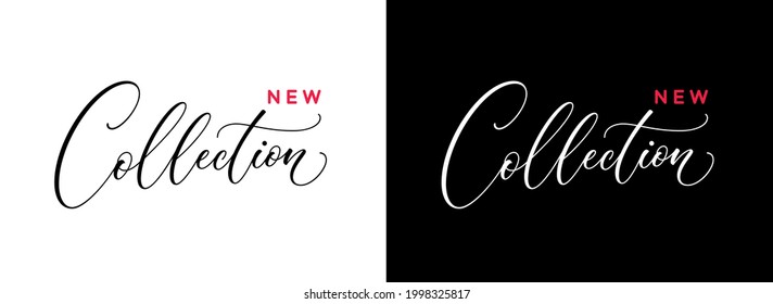 Nueva Colección de texto caligráfico para publicidad de diseño, afiche, banner, medios sociales. Moderna composición de letras listas para su uso en su diseño único.