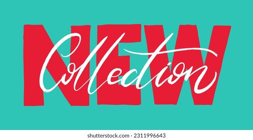 New collection continuous line trend lettering. Modern slogan handwritten calligraphy. Design for social media, advertising design, banner, web. Vector illustration. Isolated on green background.