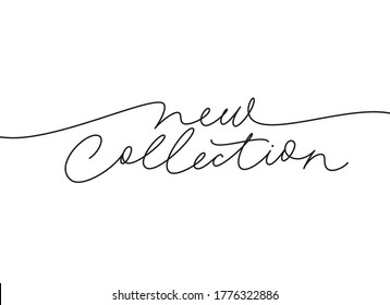 New collection continuous line vector lettering. Modern slogan handwritten vector calligraphy. Black paint lettering isolated on white background. Design for social media, advertising design, banner,