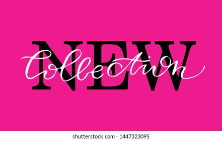 New Collection - cute hand drawn lettering label art poster banner