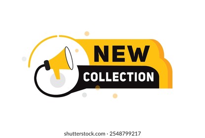 New collection, design banner label For web, social media, advertising symbol. Modern element vector.